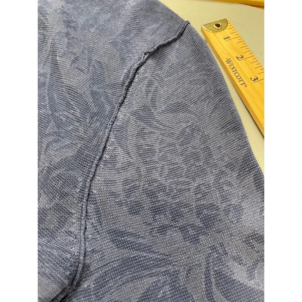 Tommy Bahama Mens Blue Tonal Tropical Floral Jacquard‎ Cotton Sweater Small